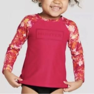 HUNTER Target Toddler Girl Pink Swim Rash Guard 2T